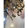 1900′ Lustre Boule de Gui en Bronze Art Nouveau à 6 Ampoules Diamètre: 50 cm Hauteur: 60 cm