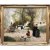 DE PAREDES Vincent Animation au jardin des Tuileries Huile sur toile signée Certificat d’authenticité | Biron |||||
