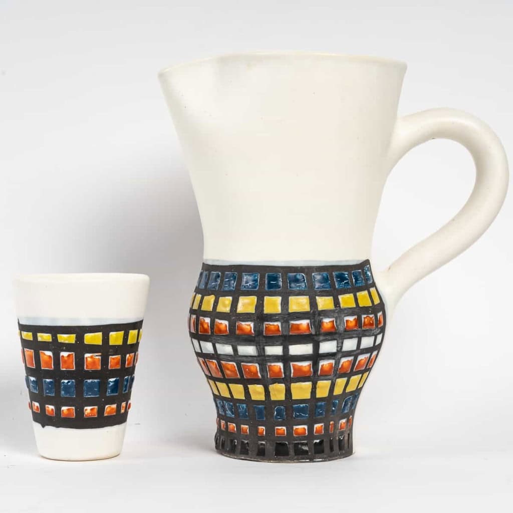 Carafe et verres de Roger Capron, XXème siècle