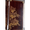 1950′ Paire de Tables Maison Baguès Décor Bambou en Bronze Doré Avec Plateaux Laque de Chine