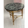 1950/70 Guéridon Bronze Doré Maison Jansen Ou Maison Charles Plateau Marbre Vert De Mer Avec Entretoise Triangulaire | Biron 1950/70 Guéridon Bronze Doré Maison Jansen Ou Maison Charles Plateau Marbre Vert De Mer Avec Entretoise Triangulaire