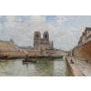 Frank Boggs Ecole Américaine 19è Paris Notre Dame La Seine Huile Sur Toile Signée Datée Située Certificat d’authenticité | Biron Frank Boggs Ecole Américaine 19è Paris Notre Dame La Seine Huile Sur Toile Signée Datée Située