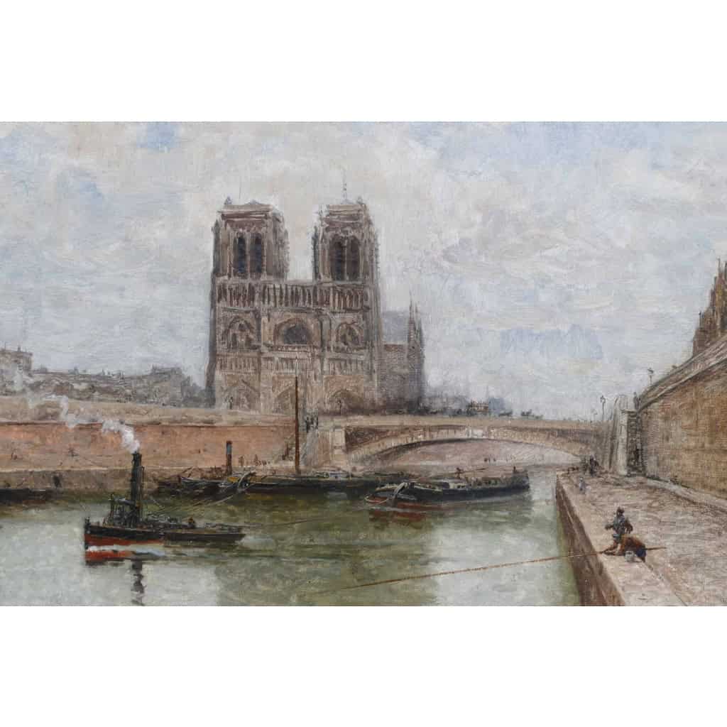 Frank Boggs Ecole Américaine 19è Paris Notre Dame La Seine Huile Sur Toile Signée Datée Située Certificat d’authenticité | Biron Frank Boggs Ecole Américaine 19è Paris Notre Dame La Seine Huile Sur Toile Signée Datée Située