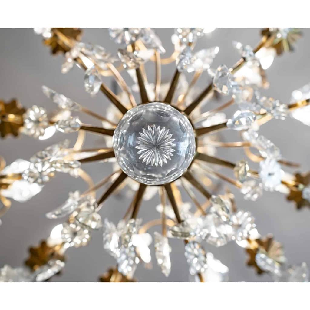 Grand Lustre De Style Louis XV En Cristal Et Bronze Doré. Circa 1900 | Biron Grand Lustre De Style Louis XV En Cristal Et Bronze Doré. Circa 1900