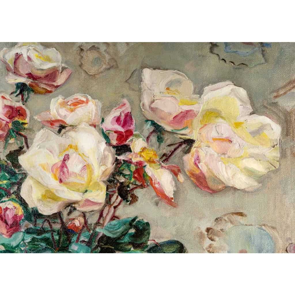Angelina DRUMAUX (1881-1959). Bouquet de roses. | Biron Angelina DRUMAUX (1881-1959). Bouquet de roses.
