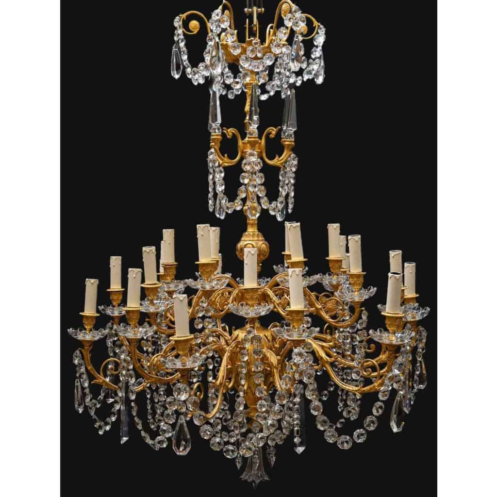 Lustre cristal et bronze XIXeme, | Biron ||||||||||