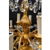 Lustre cristal et bronze XIXeme, | Biron Lustre cristal et bronze XIXeme,