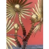 1970′ Lampadaire Palmier Yuka en Laiton Et fer Patiné Maison Jansen 3 Têtes Style Brutaliste H 200 cm | Biron 1970′ Lampadaire Palmier Yuka en Laiton Et fer Patiné Maison Jansen 3 Têtes Style Brutaliste H 200 cm