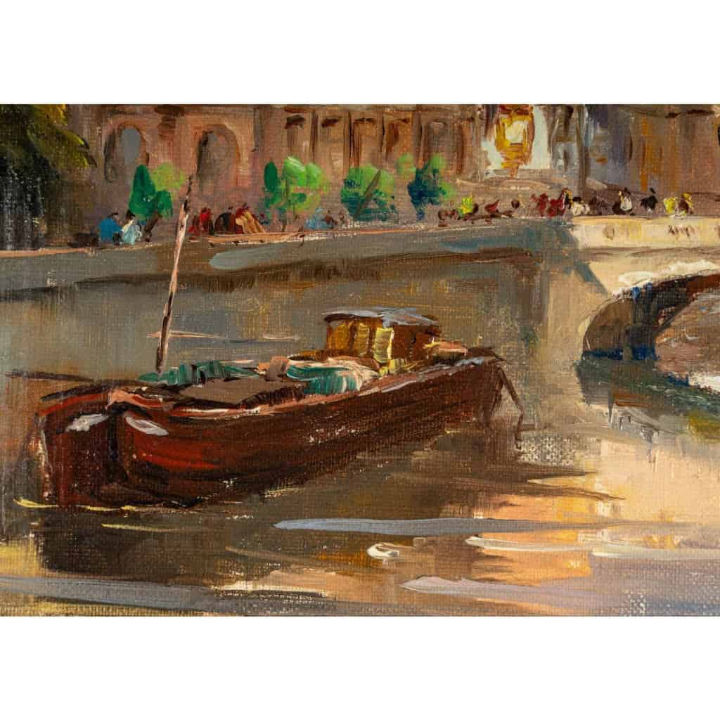 Huie sur toile, Paris « Le pont au change », 1930 | Biron Huie sur toile, Paris "Le pont au change", 1930