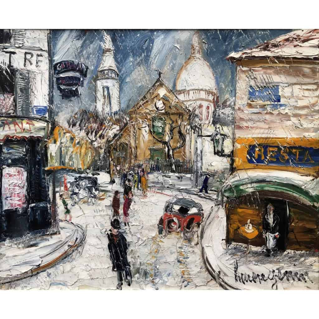 GENIN LUCIEN Paris Eglise St Pierre de Montmartre et la Basilique en hiver Huile sur toile signée Certificat d’authenticité | Biron GENIN LUCIEN Paris Eglise St Pierre de Montmartre et la Basilique en hiver Huile sur toile signée