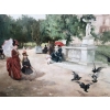 DE PAREDES Vincent Animation au jardin du Luxembourg Huile sur toile signée Certificat d’authenticité | Biron DE PAREDES Vincent Animation au jardin du Luxembourg Huile sur toile signée