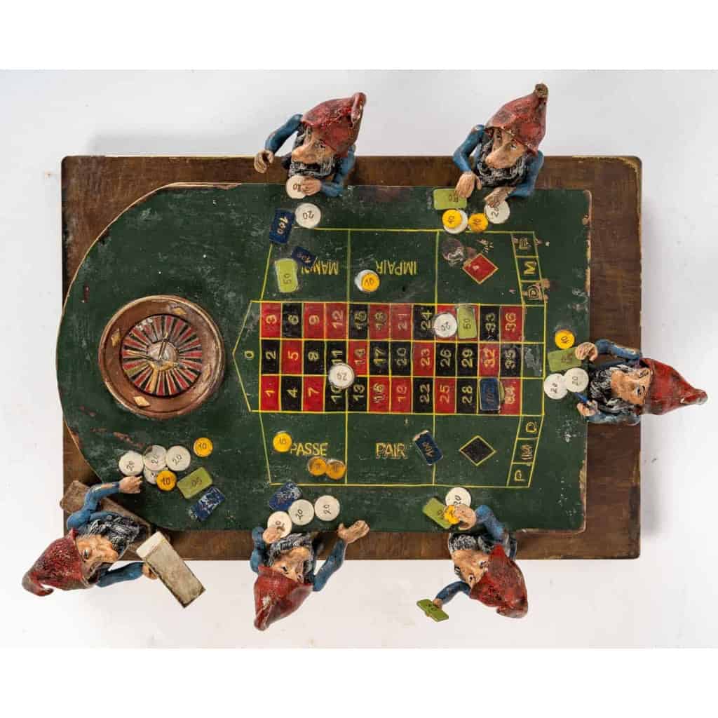 Bronze de Vienne Smurfs au casino, signé Bergman, fin XIXème siècle | Biron Bronze de Vienne Smurfs au casino, signé Bergman, fin XIXème siècle