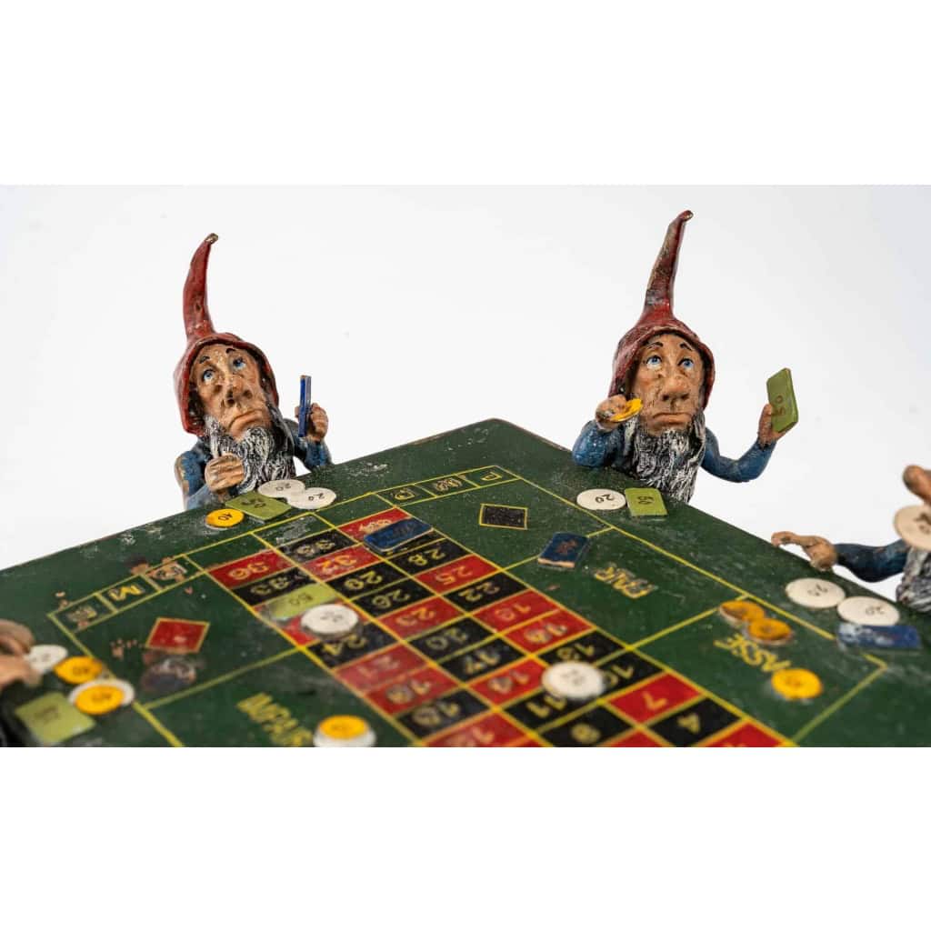 Bronze de Vienne Smurfs au casino, signé Bergman, fin XIXème siècle | Biron Bronze de Vienne Smurfs au casino, signé Bergman, fin XIXème siècle