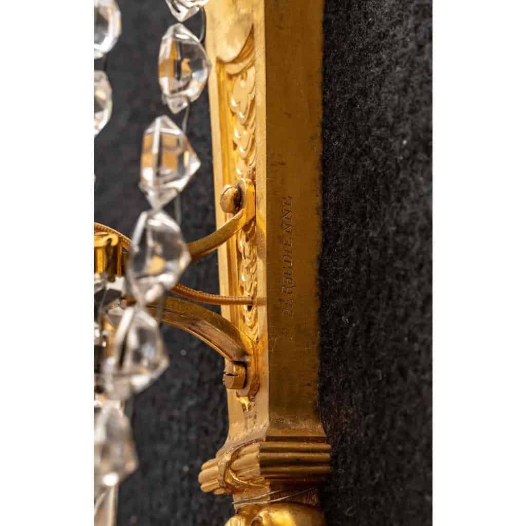 4 appliques signées, F.Barbedienne pour BACCARAT | Biron 4 appliques signées, F.Barbedienne pour BACCARAT