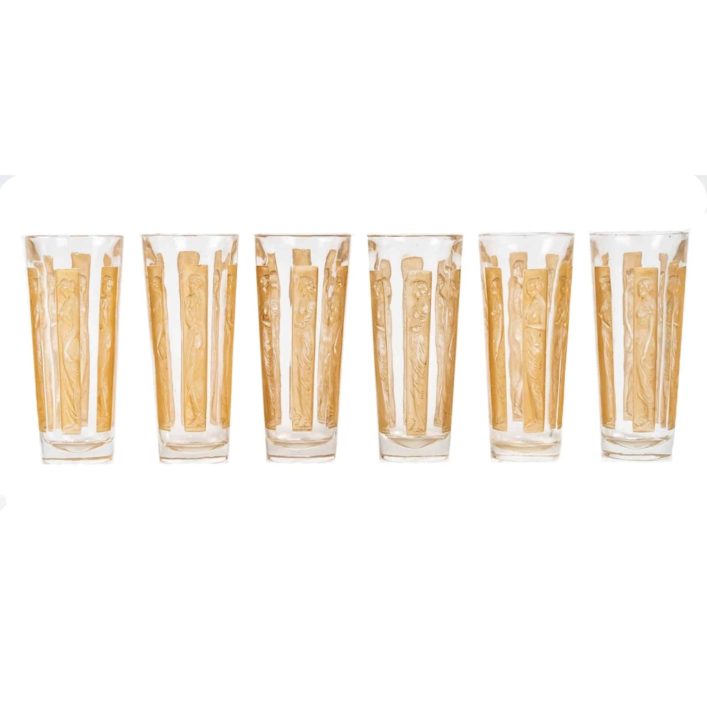 R. Lalique – Série de 6 verres » Six figurines » | Biron |||||||||