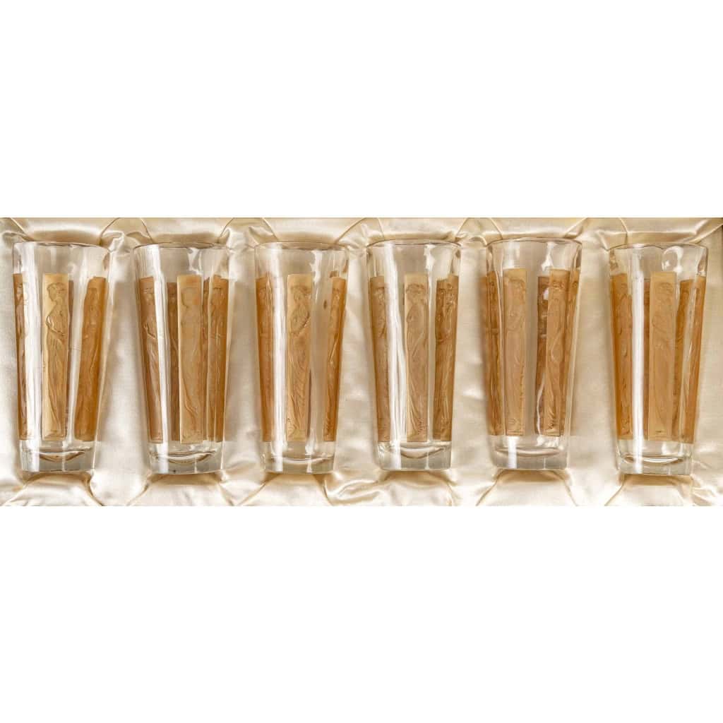 R. Lalique – Série de 6 verres » Six figurines » | Biron R. Lalique - Série de 6 verres" Six figurines"