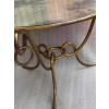 1940′ Table Basse Fer Battu Doré ,Entrelacs /René Drouet Diamètre: 90 Hauteur: 53 cm Ou René Prou/ Maison Franck Anvers