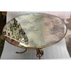 1940′ Table Basse Fer Battu Doré ,Entrelacs /René Drouet Diamètre: 90 Hauteur: 53 cm Ou René Prou/ Maison Franck Anvers