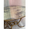 1940′ Table Basse Fer Battu Doré ,Entrelacs /René Drouet Diamètre: 90 Hauteur: 53 cm Ou René Prou/ Maison Franck Anvers