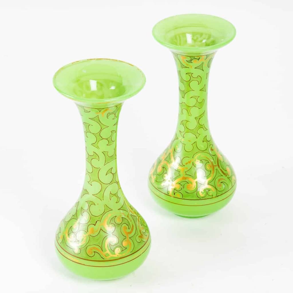 Rare ensemble d’opalines vert, XIXème | Biron Rare ensemble d'opalines vert, XIXème