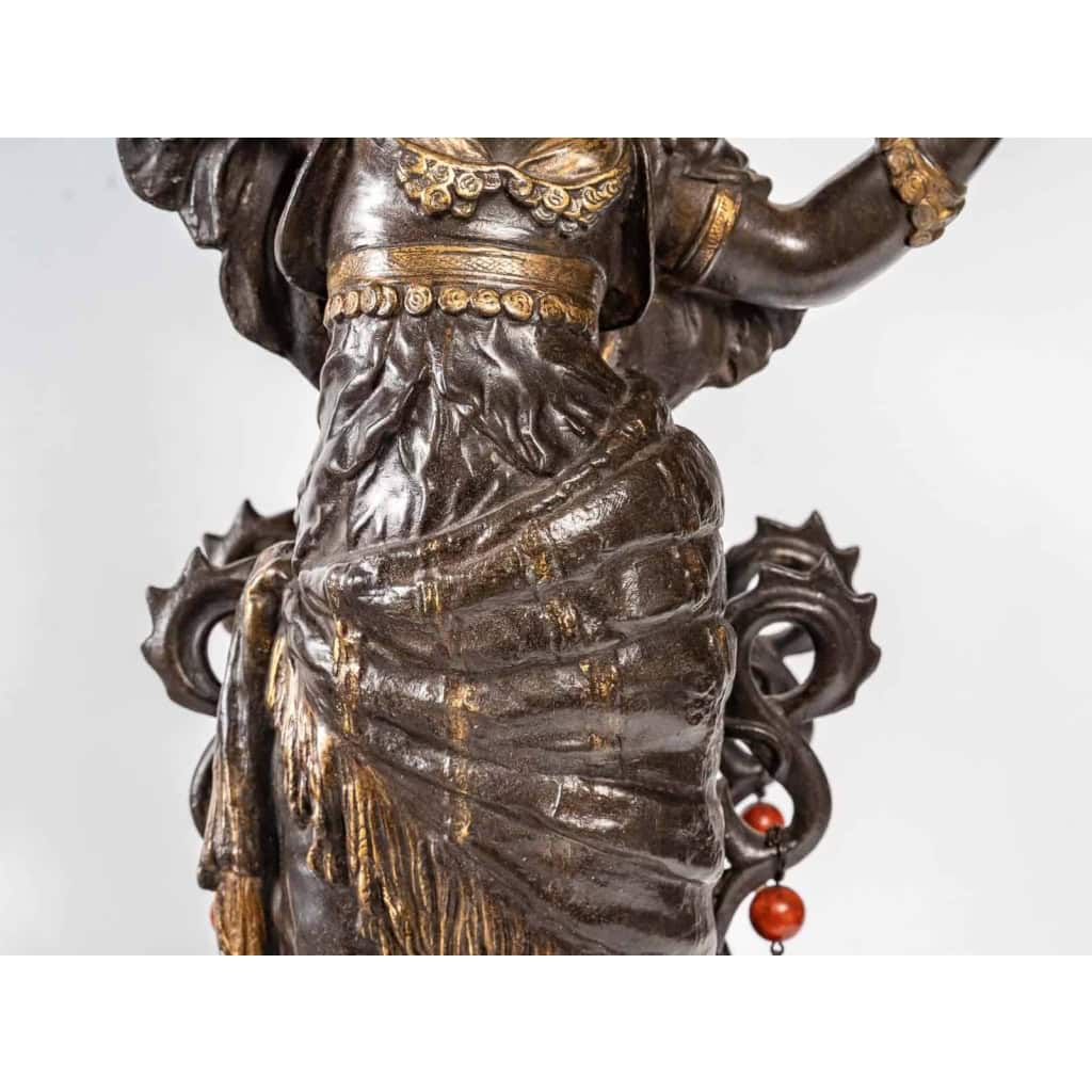 Lampe en régule, sujet orientaliste, XIXème siècle