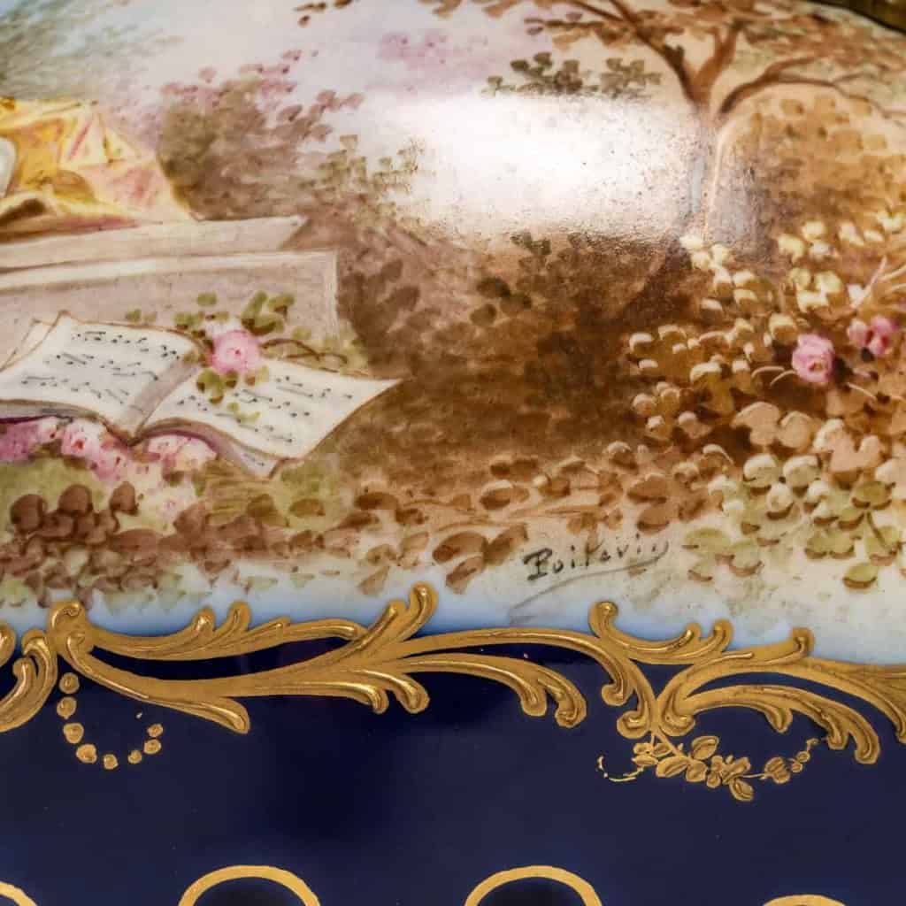 Vase en bronze et porcelaine, XIXème siècle