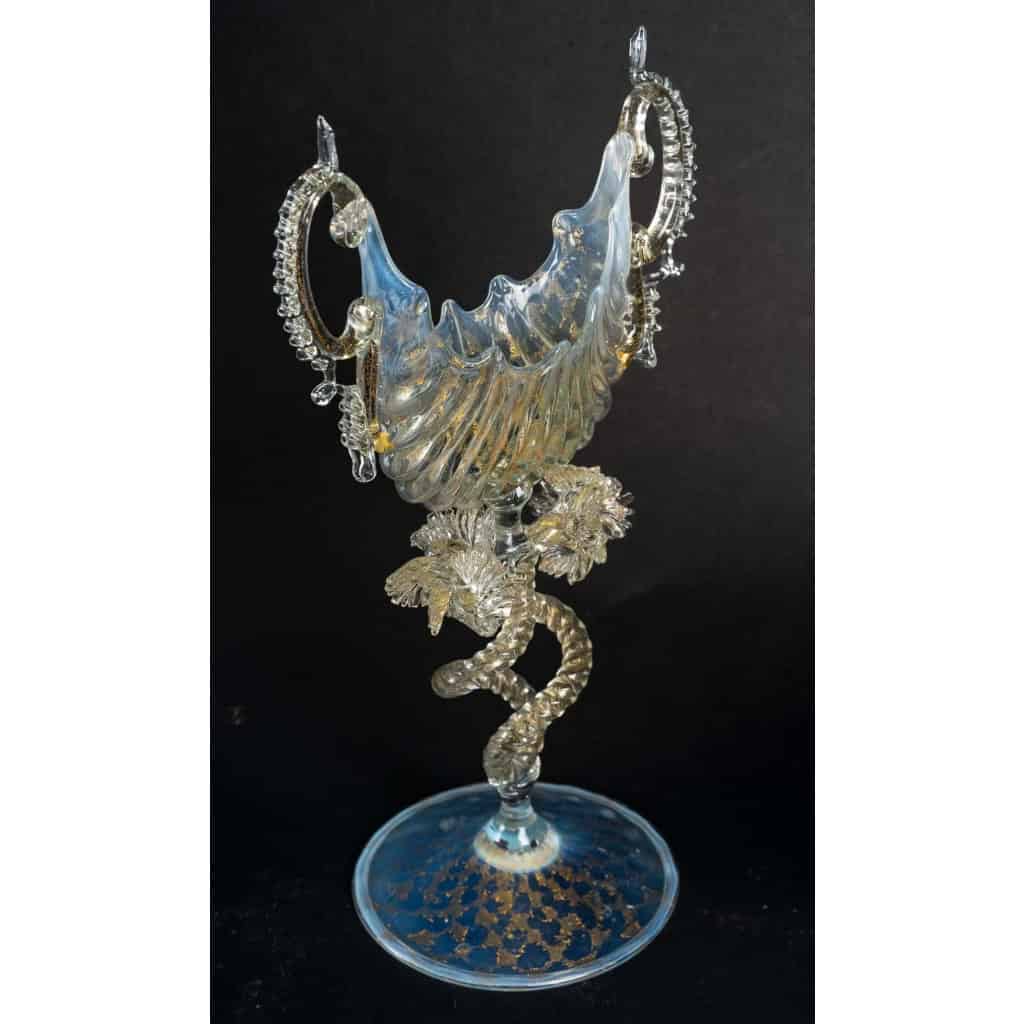 3 calices Nautile, Murano Salviati 1885 | Biron 3 calices Nautile, Murano Salviati 1885