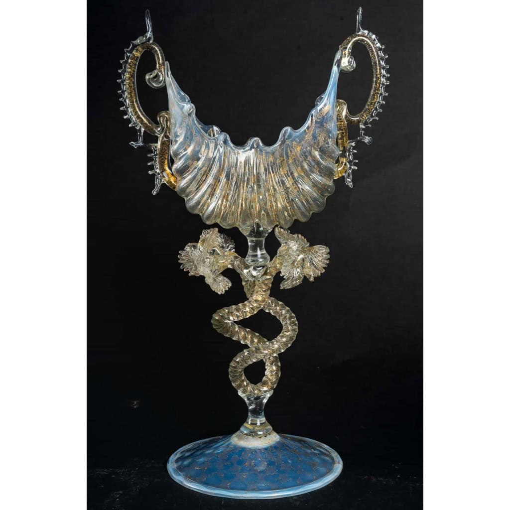3 calices Nautile, Murano Salviati 1885 | Biron 3 calices Nautile, Murano Salviati 1885