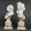 Bustes en porcelaine de Louis XVI et Marie Antoinette, Paris fin XIXème | Biron Bustes en porcelaine de Louis XVI et Marie Antoinette, Paris fin XIXème