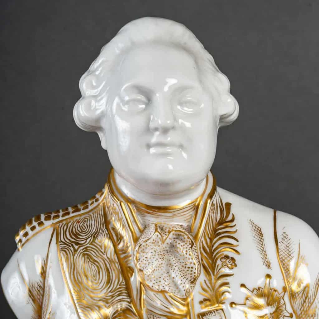 Bustes en porcelaine de Louis XVI et Marie Antoinette, Paris fin XIXème | Biron Bustes en porcelaine de Louis XVI et Marie Antoinette, Paris fin XIXème