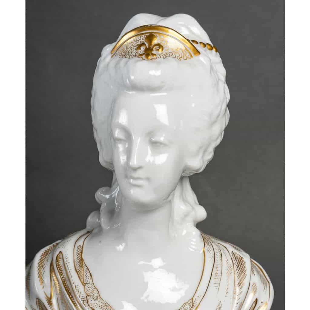 Bustes en porcelaine de Louis XVI et Marie Antoinette, Paris fin XIXème | Biron Bustes en porcelaine de Louis XVI et Marie Antoinette, Paris fin XIXème