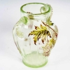 Vase Cristallerie à anses verre vert clair émaillé d’Emile Gallé | Biron Vase Cristallerie à anses verre vert clair émaillé d'Emile Gallé