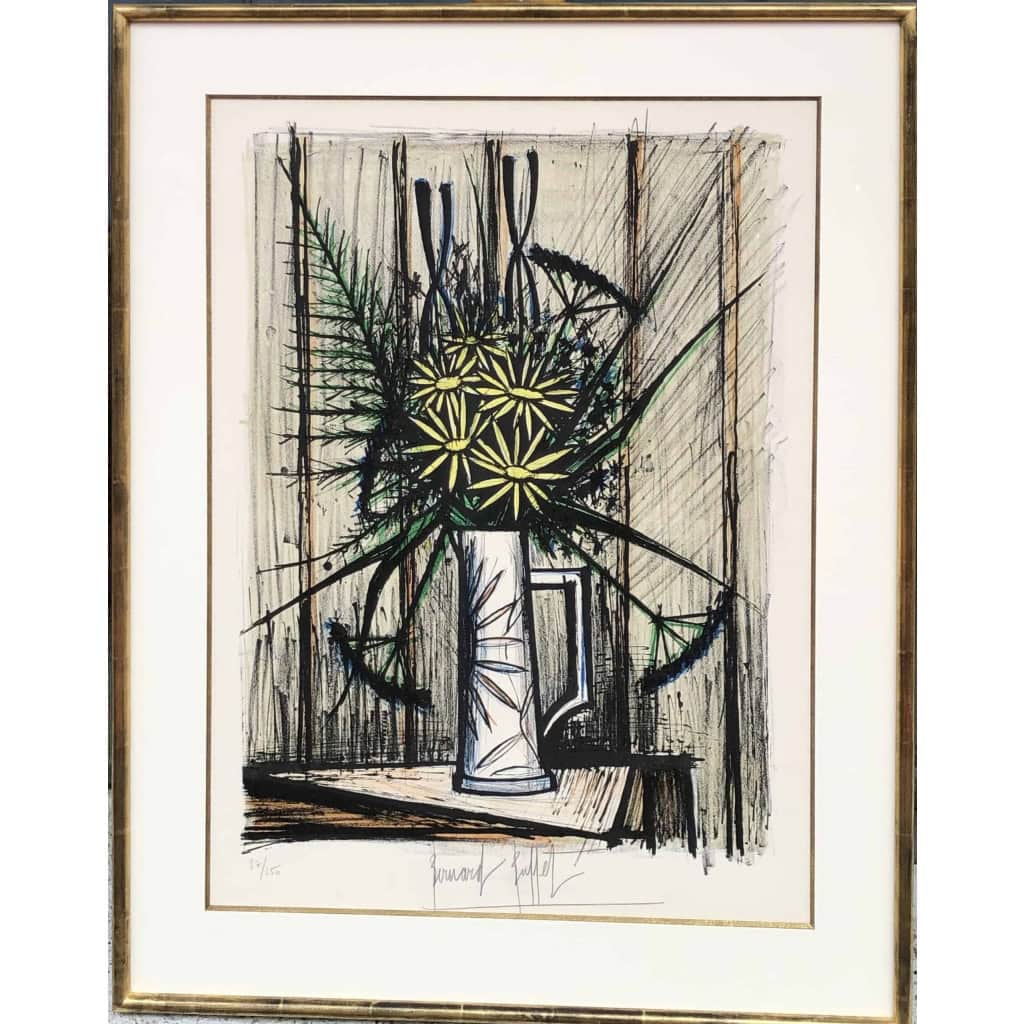 BUFFET Bernard Bouquet de Calandulas Lithographie Couleurs signée et justifiée | Biron |||||