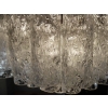 1970′ Lustre Doria 3 Niveaux 60 Cristaux En Verre Soufflé Design Venini Murano