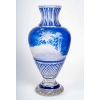Grand vase bleu et blanc overlay. Attribué à Baccarat 1870. | Biron Grand vase bleu et blanc overlay. Attribué à Baccarat 1870.