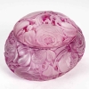 Boîte « Dinard » verre blanc patiné rose violet de René LALIQUE | Biron Boîte "Dinard" verre blanc patiné rose violet de René LALIQUE
