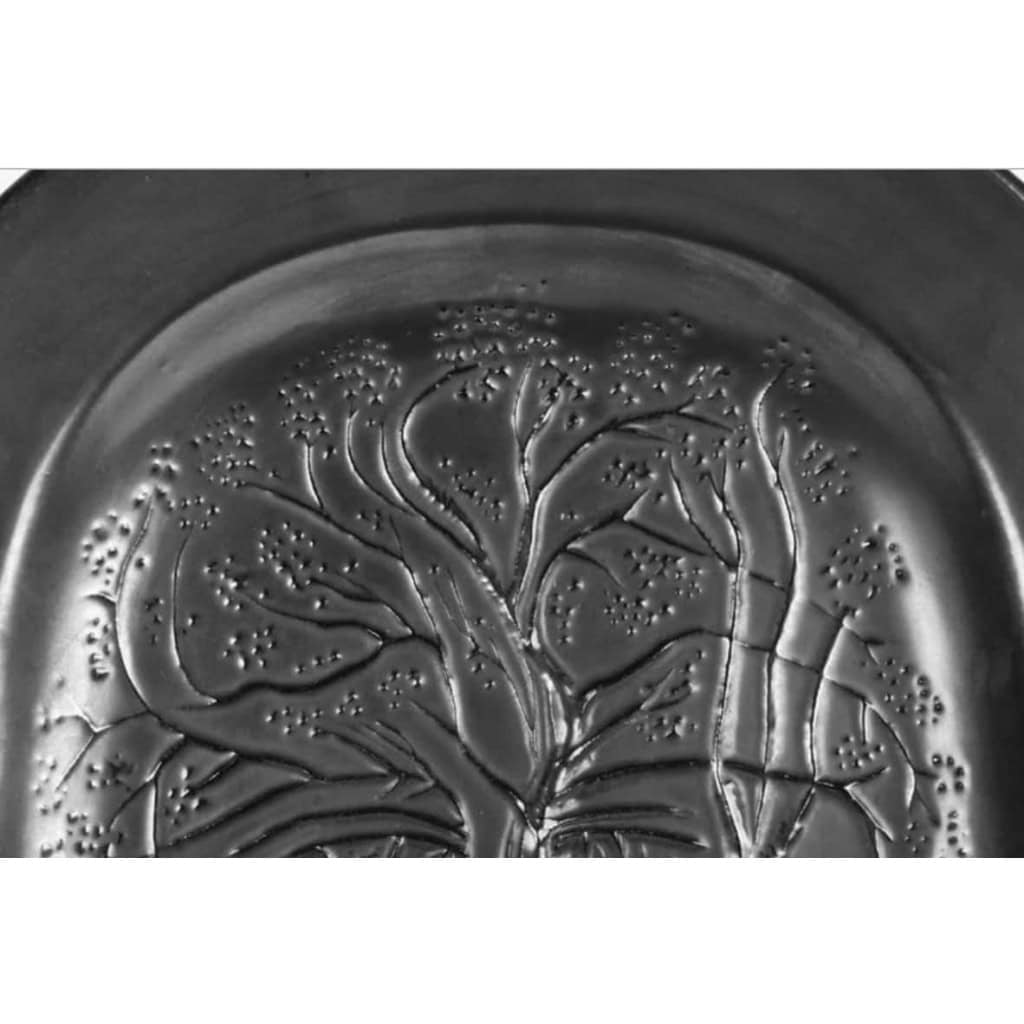 Plat en Céramique émaillée noire Jean Marais 1960 | Biron Plat en Céramique émaillée noire Jean Marais 1960