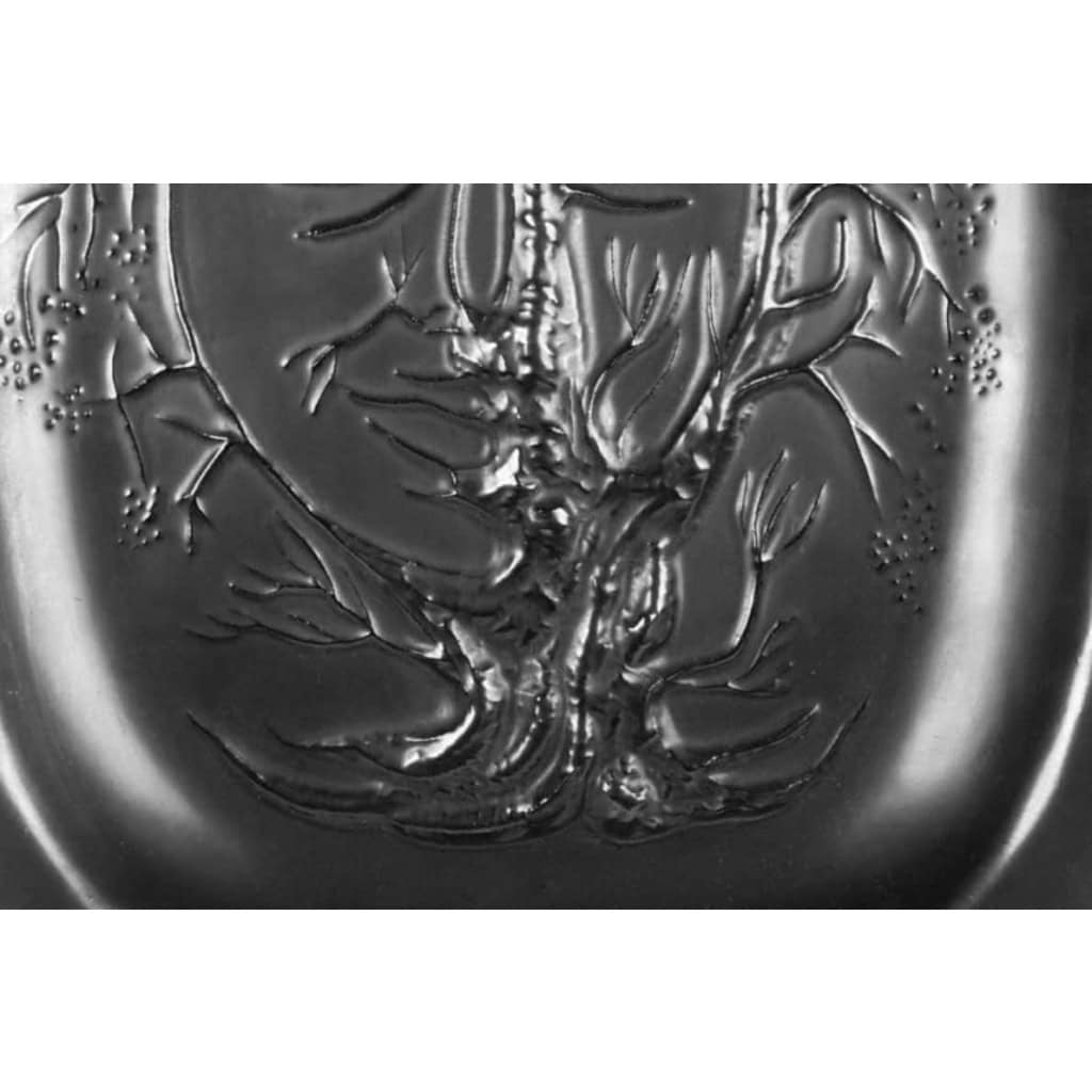 Plat en Céramique émaillée noire Jean Marais 1960 | Biron Plat en Céramique émaillée noire Jean Marais 1960