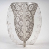 Vase « Papillons » verre blanc émaillé marron d’origine de René LALIQUE | Biron Vase "Papillons" verre blanc émaillé marron d'origine de René LALIQUE