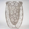 Vase « Papillons » verre blanc émaillé marron d’origine de René LALIQUE | Biron Vase "Papillons" verre blanc émaillé marron d'origine de René LALIQUE