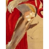 Grande peinture d’homme dénudé à la cape rouge, XXème siècle | Biron Grande peinture d'homme dénudé à la cape rouge, XXème siècle