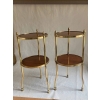 1970′ Paire De Guéridons Ou Sellettes Rondes Bronze Doré 2 Plateaux Gainés De Cuir Maison Jansen, Baguès Ou Charles | Biron 1970′ Paire De Guéridons Ou Sellettes Rondes Bronze Doré 2 Plateaux Gainés De Cuir Maison Jansen, Baguès Ou Charles