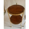 1970′ Paire De Guéridons Ou Sellettes Rondes Bronze Doré 2 Plateaux Gainés De Cuir Maison Jansen, Baguès Ou Charles | Biron 1970′ Paire De Guéridons Ou Sellettes Rondes Bronze Doré 2 Plateaux Gainés De Cuir Maison Jansen, Baguès Ou Charles