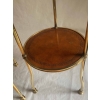 1970′ Paire De Guéridons Ou Sellettes Rondes Bronze Doré 2 Plateaux Gainés De Cuir Maison Jansen, Baguès Ou Charles | Biron 1970′ Paire De Guéridons Ou Sellettes Rondes Bronze Doré 2 Plateaux Gainés De Cuir Maison Jansen, Baguès Ou Charles