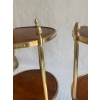 1970′ Paire De Guéridons Ou Sellettes Rondes Bronze Doré 2 Plateaux Gainés De Cuir Maison Jansen, Baguès Ou Charles | Biron 1970′ Paire De Guéridons Ou Sellettes Rondes Bronze Doré 2 Plateaux Gainés De Cuir Maison Jansen, Baguès Ou Charles