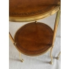1970′ Paire De Guéridons Ou Sellettes Rondes Bronze Doré 2 Plateaux Gainés De Cuir Maison Jansen, Baguès Ou Charles | Biron 1970′ Paire De Guéridons Ou Sellettes Rondes Bronze Doré 2 Plateaux Gainés De Cuir Maison Jansen, Baguès Ou Charles