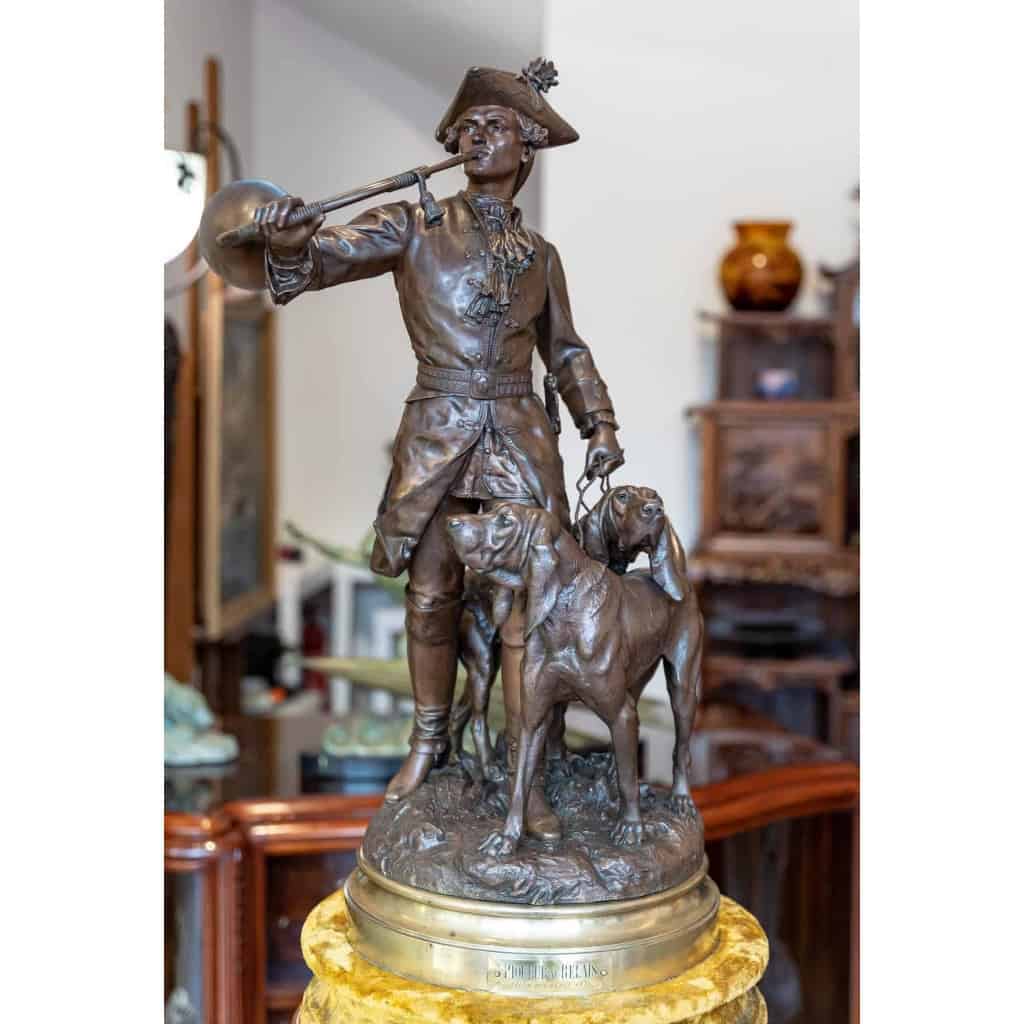Sculpture en bronze « Le piqueur au refais » signé H. Moreau et P. Lecourtier, XIXème siècle | Biron |||||||||