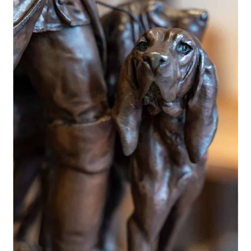 Sculpture en bronze « Le piqueur au refais » signé H. Moreau et P. Lecourtier, XIXème siècle | Biron Sculpture en bronze "Le piqueur au refais" signé H. Moreau et P. Lecourtier, XIXème siècle