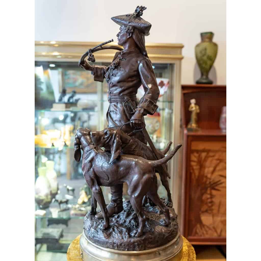 Sculpture en bronze « Le piqueur au refais » signé H. Moreau et P. Lecourtier, XIXème siècle | Biron Sculpture en bronze "Le piqueur au refais" signé H. Moreau et P. Lecourtier, XIXème siècle