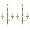 1950 Paire d’appliques néoclassiques en bronze de la maison Lucien Gau | Biron ||||||